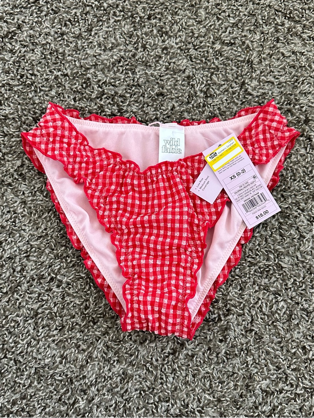 Target Wild Fable Red Gingham Bikini Bottoms - Picture 1 of 1